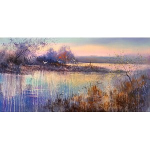 Tahir Bilal Ummi, 18 x 36 Inch, Oil on Canvas, Landscape Painting, AC-TBL-118